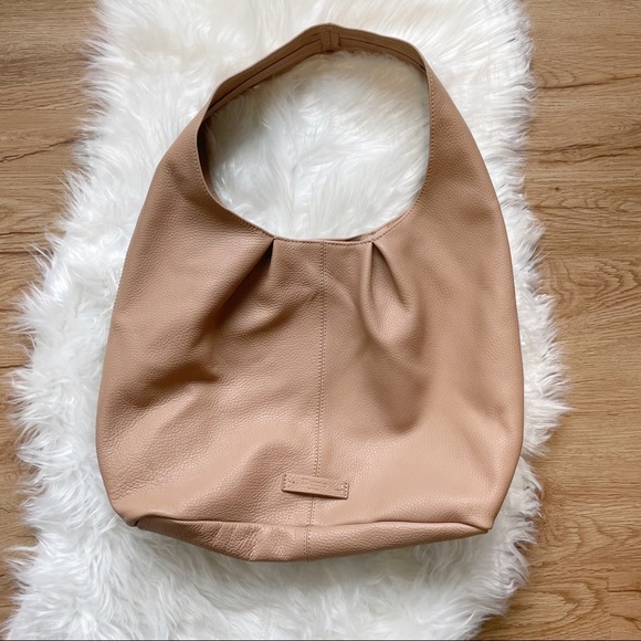 Dune London Dashiing Camel Leather Seam Detail Slouch Bag - Picture 3 of 12